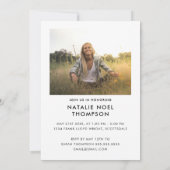 Klassiek Script Foto Modern Graduation Party Kaart (Achterkant)