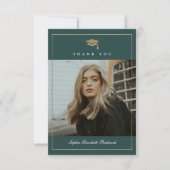 Klassiek script Gold Photo Afstuderen Bedankkaart (Voorkant)