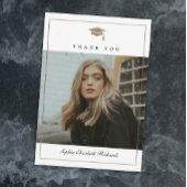 Klassiek script Gold Photo Afstuderen Bedankkaart