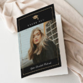 Klassiek script Gold Photo Afstuderen Bedankkaart