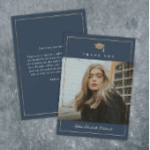 Klassiek script Gold Photo Afstuderen Bedankkaart