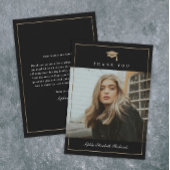 Klassiek script Gold Photo Afstuderen Bedankkaart