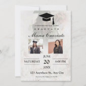 Klassiek script Gold Photo Afstuderen Invitation Kaart (Voorkant)