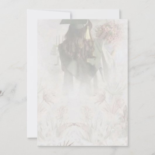 Klassiek script Gold Photo Afstuderen Invitation Kaart (Achterkant)