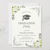 Klassiek script Gold Photo Afstuderen Invitation Kaart (Voorkant)