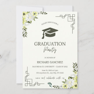 Klassiek script Gold Photo Afstuderen Invitation Kaart