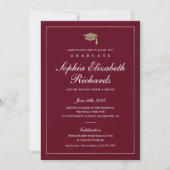 Klassiek script Gold Photo Afstuderen Invitation Kaart (Voorkant)