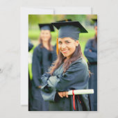 Klassiek script Gold Photo Afstuderen Invitation Kaart (Achterkant)