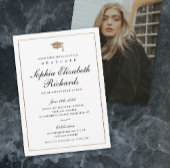 Klassiek script Gold Photo Afstuderen Invitation Kaart