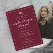 Klassiek script Gold Photo Afstuderen Invitation Kaart