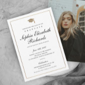 Klassiek script goud foto afstuderen aankondiging