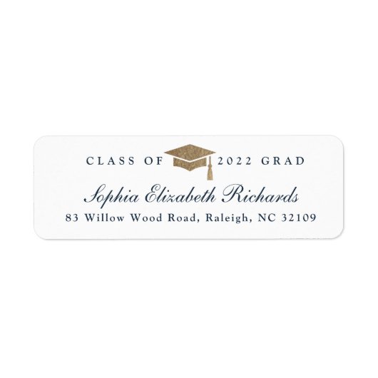 Klassiek script Graduation Return Adreslabel Etiket (Voorkant)