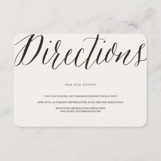 Klassiek Script Grieks Key Geo Trouwaanwijzingen Informatiekaartje (Voorkant)