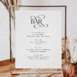 Klassiek script het streepjesverbindingspaneel Dri Poster<br><div class="desc">Klassiek script het menu Drinken voor het binden van de balk,  het minimalistische menu voor moderne bruiloft,  Drink in Love,  het menu Alcohol Wedding Drink</div>