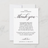 Klassiek script in plaats van Favors Place Card Aankondiging (Voorkant)