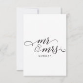 Klassiek script in plaats van Favors Place Card Aankondiging (Achterkant)