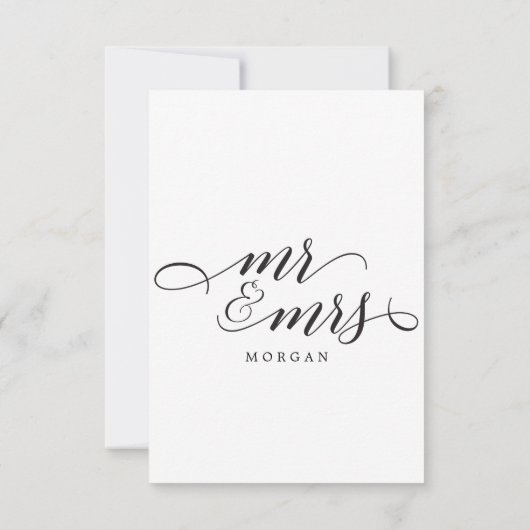 Klassiek script in plaats van Favors Place Card Aankondiging (Achterkant)