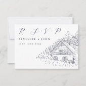 Klassiek script Italiaanse Wijngaard Elegante Trou RSVP Kaartje (Voorkant)