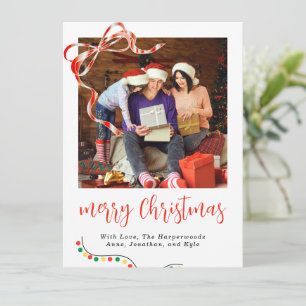 Klassiek script Kerstmis lintaccent Feestdagenkaart