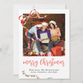 Klassiek script Kerstmis lintaccent  Feestdagenkaart (Voorkant)