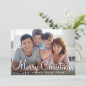 Klassiek script kwart kerst 7 Foto Collage Feestdagenkaart (Staand voorkant)