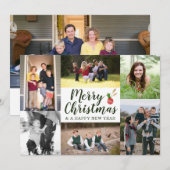 Klassiek script kwart kerst 7 Foto Collage Feestdagenkaart (Voorkant / Achterkant)