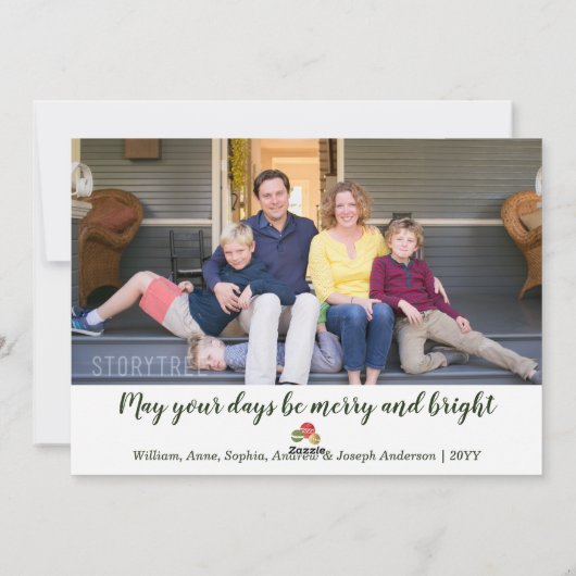 Klassiek script kwart kerst 7 Foto Collage Feestdagenkaart (Achterkant)