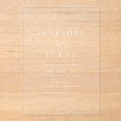 Klassiek script Minimal Modern Wedding Acryl Uitnodigingen (Voorkant)