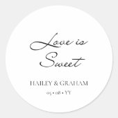 Klassiek Script Minimale kalligrafie Witte bruilof Ronde Sticker (Voorkant)
