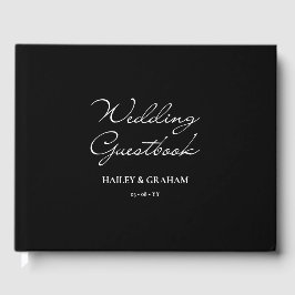 Klassiek Script minimale kalligrafie zwart bruilof Gastenboek