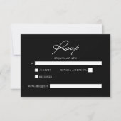 Klassiek Script minimale kalligrafie zwart bruilof RSVP Kaartje (Voorkant)