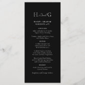 Klassiek Script minimalistisch monogram zwart brui Menu (Voorkant)