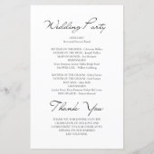 Klassiek script minimalistisch wit bruiloft progra (Achterkant)