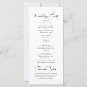 Klassiek script minimalistisch wit bruiloft progra (Achterkant)