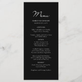 Klassiek Script minimalistisch zwart bruiloft menu (Voorkant)