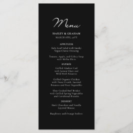 Klassiek Script minimalistisch zwart bruiloft menu