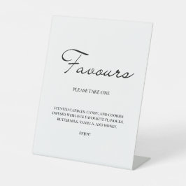 Klassiek script minimalistische gunsten witte brui reclamebord met voetstuk