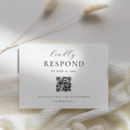Klassiek Script Moderne QR Code Wedding RSVP Kaartje