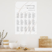 Klassiek Script Monogram Bruiloft Zitting Grafiek Poster (Keuken)