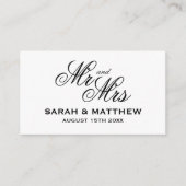 Klassiek script Mr & Mrs bruiloft bijsluiter kaart (Voorkant)