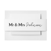 Klassiek script Mr. & Mrs. Invitation Belly Band Uitnodigingen Wikkel (Voorkant Voorbeeld)
