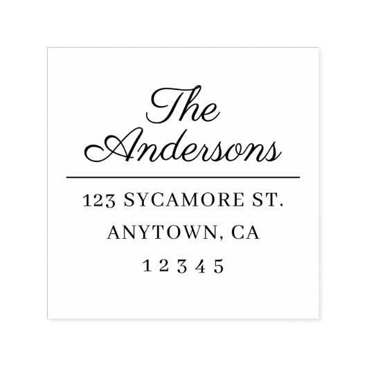 Klassiek Script Name Return-adres Zelfinktende Stempel (Design)