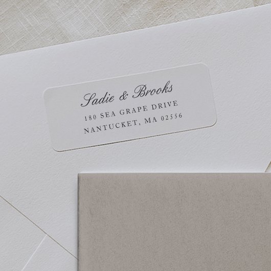 Klassiek script retouradres etiket