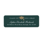 Klassiek script retouradreslabel voor afstudeerder etiket (Voorkant)