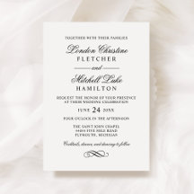 Klassiek script serif zwart-wit bruiloft
