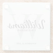 Klassiek script, speciaal gepersonaliseerde Grooms Glazen Onderzetter (Achterkant)