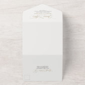 Klassiek script Traditiona Wording Gold Quinceañer All In One Uitnodiging (Buitenkant)