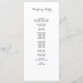 Klassiek script | Trouwprogramma Programmakaart (Achterkant)