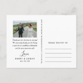 Klassiek script voor altijd dankbaar trouwfoto briefkaart (Achterkant)