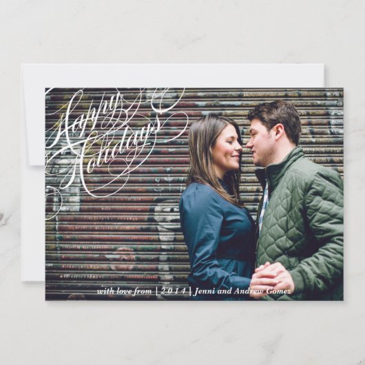 Klassiek script Vrolijke kerst Kaart (Voorkant)
